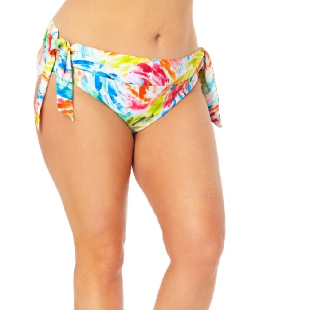 Time & Tru Women’s Plus Mid Rise Bottom Swimsuit